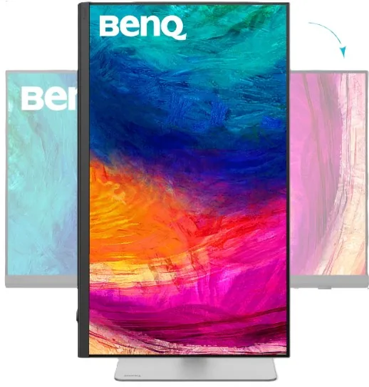 BenQ 32" 4K Pro Fotoğrafçılık PD3226G Monitör yandan ya da arkadan görünüm