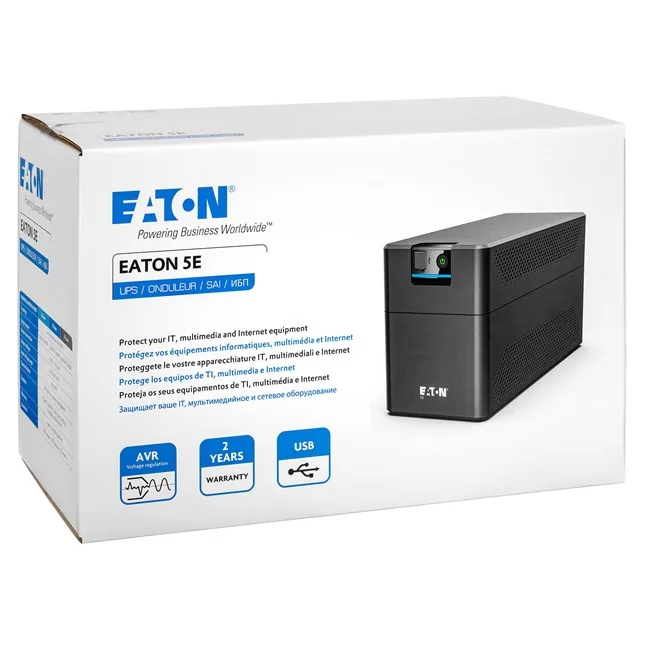 Eaton 5E 1200 Line-Interactive UPS yandan ya da arkadan görünüm