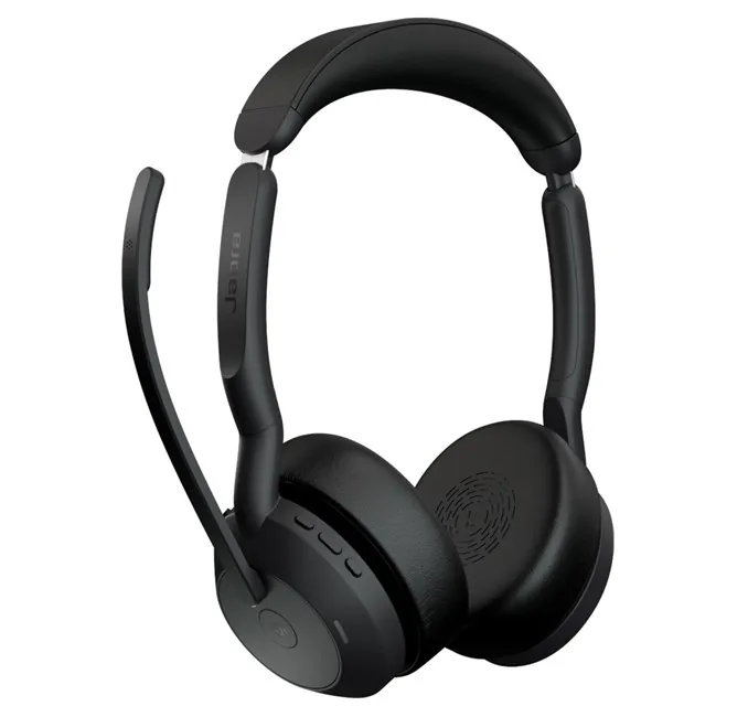 Jabra Evolve2 55 Link380a Stereo Kulaklık yandan ya da arkadan görünüm