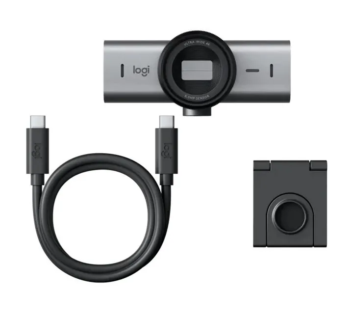 Logitech MX Brio 4K Ultra HD Webcam 960-001559 yandan ya da arkadan görünüm