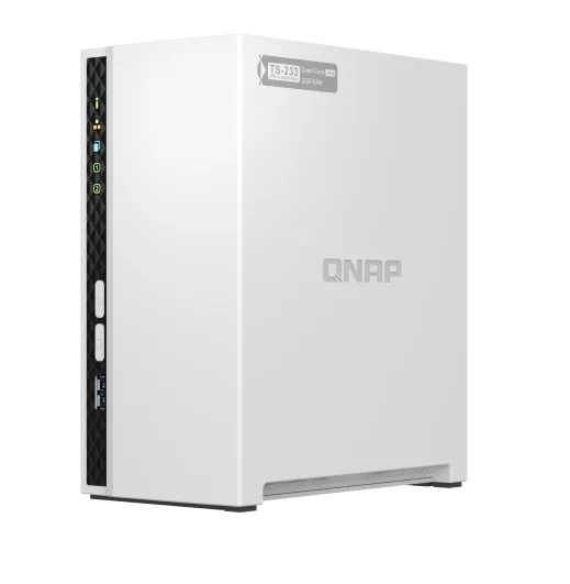 QNAP TS-233-2GB Tower NAS yandan ya da arkadan görünüm