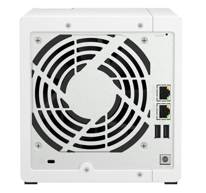 QNAP TS-433-4GB (4x3.5") Tower NAS yandan ya da arkadan görünüm