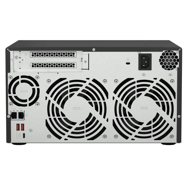 QNAP TS-873A-8GB Tower NAS yandan ya da arkadan görünüm
