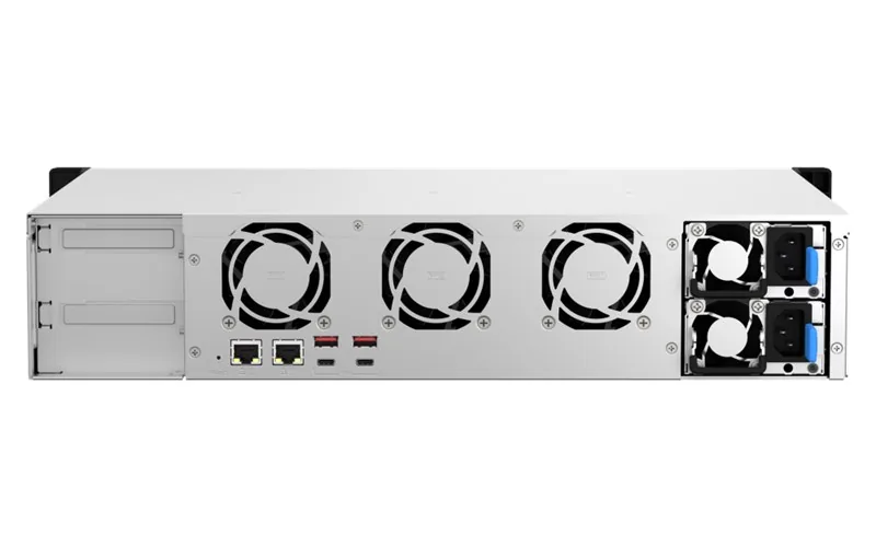 QNAP TS-873AeU-4GB Rack NAS 2U yandan ya da arkadan görünüm