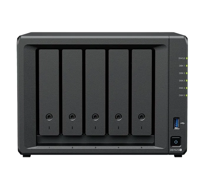 Synology DS1525PLUS 8GB Tower NAS önden görünüm