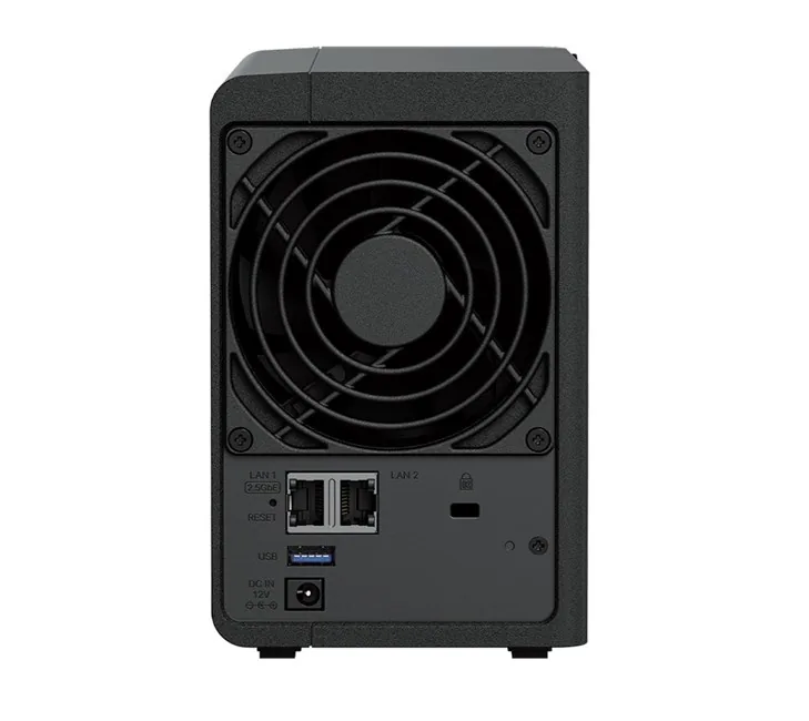 Synology DS225PLUS 2GB Tower NAS yandan ya da arkadan görünüm